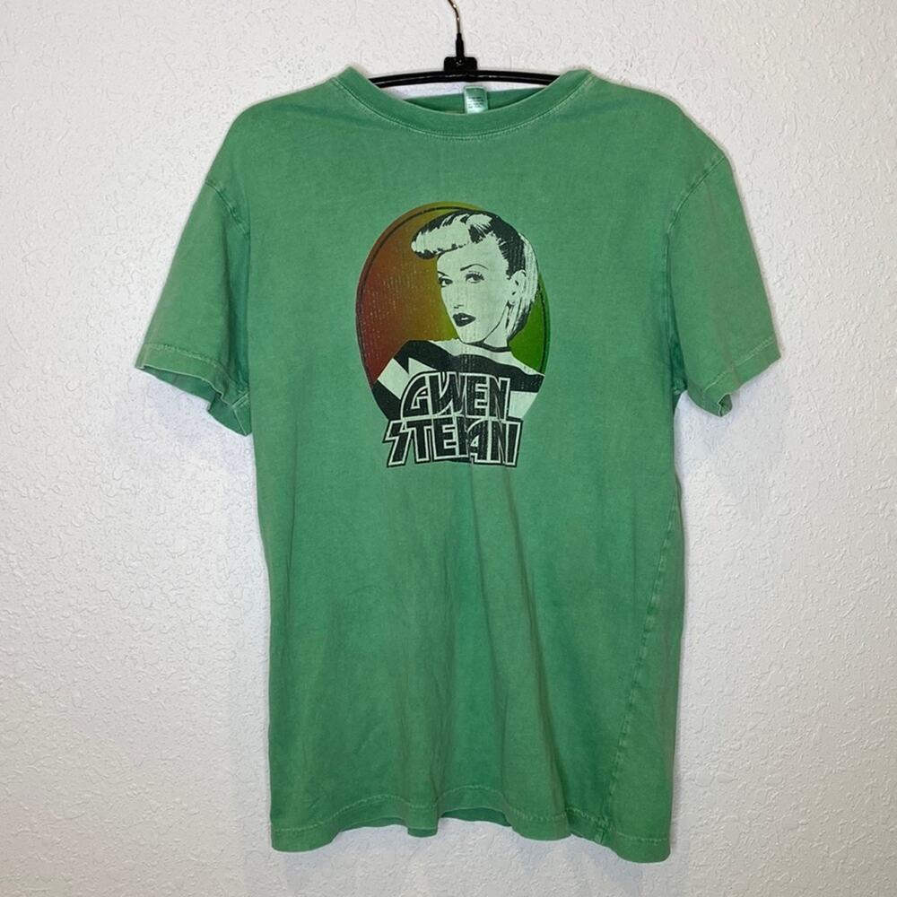 Gwen Stefaní Green Graphic Music T-Shirt Short Sleeve Women’s Cotton Sz Sm